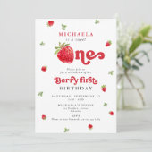 Invitation Sweet One Berry Premier Anniversaire En vichy frai (Debout devant)