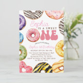 Invitation Sweet One Birthday Invitation, 1er Birthday Girl (Debout devant)