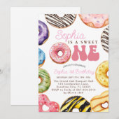 Invitation Sweet One Birthday Invitation, 1er Birthday Girl (Devant / Derrière)