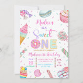 Invitation Sweet One Birthday Invitation, First Candy Sweet  (Devant)