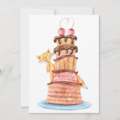 Invitation Sweet One Chat et séchage Chocolat 1s Anniversaire (Dos)