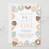 Invitation Sweet One Chocolate Donut Boys 1er anniversaire (Devant)