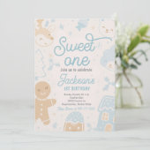 Invitation Sweet One Christmas Cookie 1er Anniversaire (Debout devant)