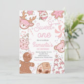 Invitation Sweet One Christmas Cookie 1er Anniversaire (Debout devant)