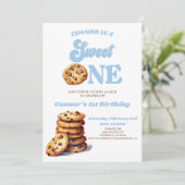 Invitation Sweet One Cookies et Lait 1er anniversaire fête (Debout devant)