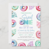 Invitation Sweet One Cute Doughnut Boy 1ère fête d'anniversai (Devant)
