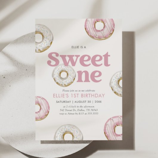Invitation Sweet One Donut 1er anniversaire