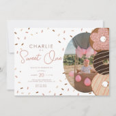Invitation Sweet One Donut 1st - Photo Fille Anniversaire (Devant)