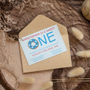 Invitation Sweet One Donut Boy 1er anniversaire