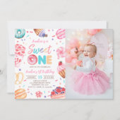 Invitation Sweet One Donut Candy 1er Anniversaire Photo (Devant)