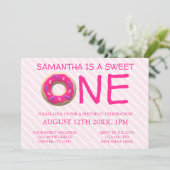Invitation Sweet One Donut Girl 1er anniversaire (Debout devant)
