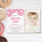Invitation Sweet One Donut photo de la fête d'anniversaire