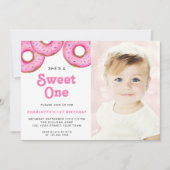 Invitation Sweet One Donut photo de la fête d'anniversaire (Devant)