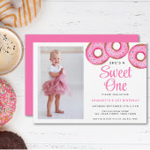 Invitation Sweet One Donut Photo Première fête d'anniversaire
