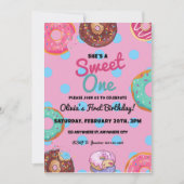 Invitation Sweet One Donut Première fête d'anniversaire (Devant)