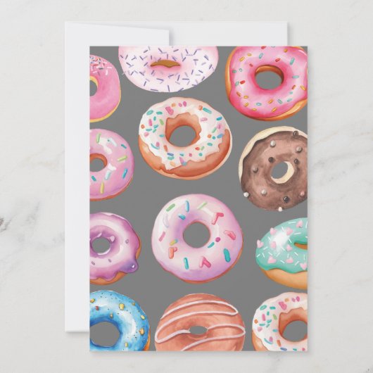 Invitation Sweet One Donut Rose Première fête d'anniversaire (Dos)