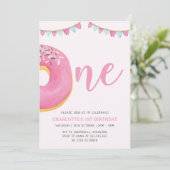 Invitation Sweet One Donut Simple 1ère fête d'anniversaire (Debout devant)