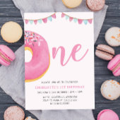 Invitation Sweet One Donut Simple 1ère fête d'anniversaire