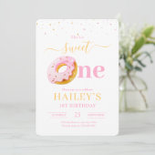 Invitation Sweet One Donuts Anniversaire Invitation, Filles 1 (Debout devant)