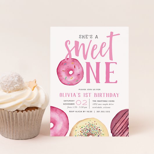 Invitation Sweet One | Fête du premier anniversaire de Donut