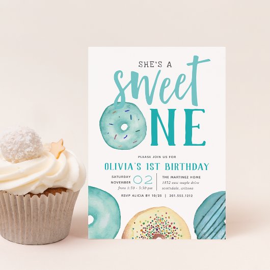 Invitation Sweet One | Fête du premier anniversaire de Donut