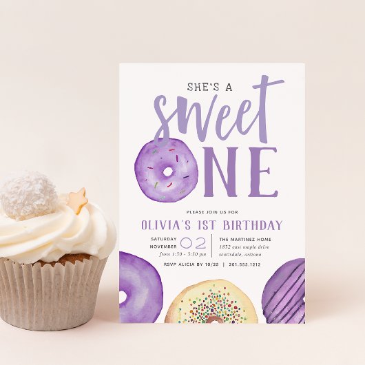 Invitation Sweet One | Fête du premier anniversaire de Donut