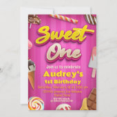 Invitation Sweet One - Fille 1er anniversaire (Devant)