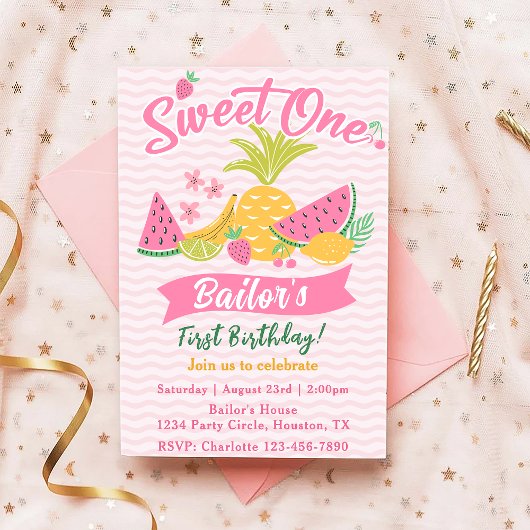 Invitation Sweet One | Fruit Party Anniversaire