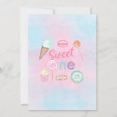 Invitation Sweet One girl first, 1er anniversaire invitation. (Dos)