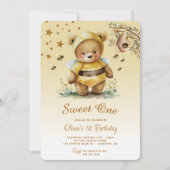 Invitation Sweet One Honey Bear Girl 1er anniversaire (Devant)