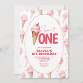 Invitation Sweet One Ice Cream 1er anniversaire (Devant)