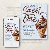 Invitation Sweet One Ice Cream Boys 1er Anniversaire
