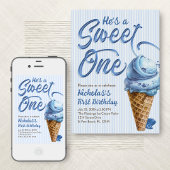 Invitation Sweet One Ice Cream Boys 1er Anniversaire