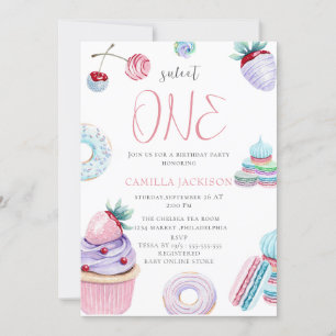 Invitation Sweet One Ice Cream First Birthday Baby Girl