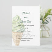 Invitation Sweet One Invitation, Ice Cream One Party (Debout devant)