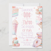 Invitation Sweet One joint 1st and 3rd girl Birthday (Devant)