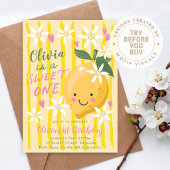 Invitation Sweet One Lemon First Photo Birthday
