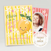 Invitation Sweet One Lemon First Photo Birthday