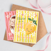 Invitation Sweet One Lemon First Photo Birthday