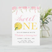 Invitation Sweet One Lemonade Anniversaire Fille Fête Invitat (Debout devant)