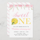 Invitation Sweet One Lemonade Anniversaire Fille Fête Invitat (Devant / Derrière)