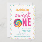 Invitation Sweet One Lollipop Candy 1er anniversaire (Devant)