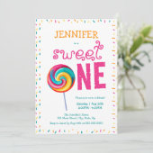 Invitation Sweet One Lollipop Candy 1er anniversaire (Debout devant)