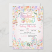 Invitation Sweet One Pastel Candy Shoppe Premier anniversaire (Devant)