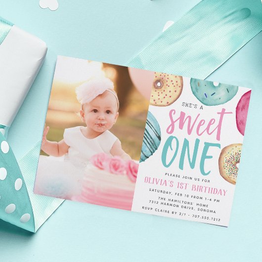 Invitation Sweet One | Photo du premier anniversaire de Donut
