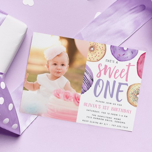 Invitation Sweet One | Photo du premier anniversaire de Donut