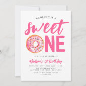 Invitation Sweet One Pink Donut 1er anniversaire (Devant)