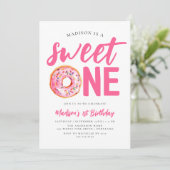 Invitation Sweet One Pink Donut 1er anniversaire (Debout devant)