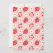 Invitation Sweet One Pink Strawberry Cute 1er Anniversaire (Dos)