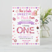 Invitation Sweet One Purple 1er Anniversaire Saint-Valentin (Debout devant)